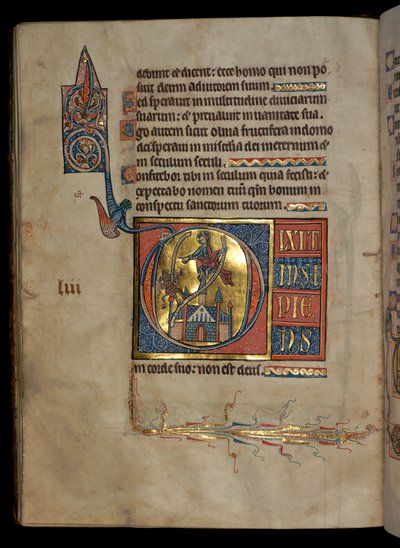 Psalm 52, Initial D, Temptation of Christ, Illustration from the 